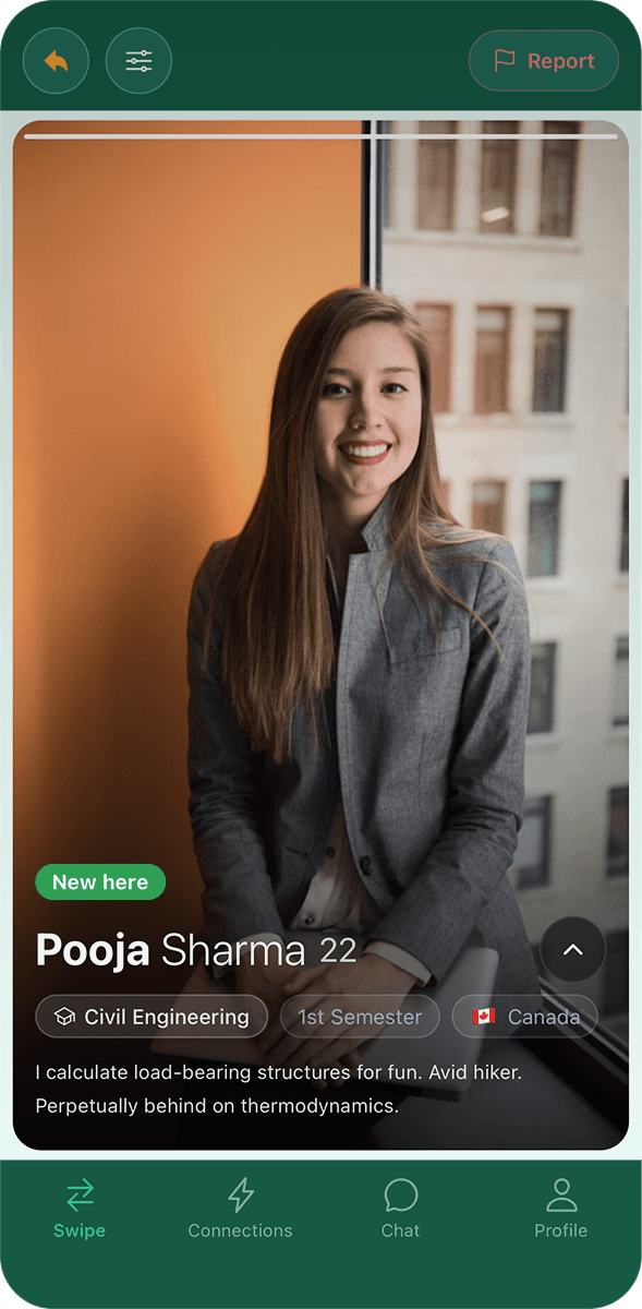 Centennial College student profile card